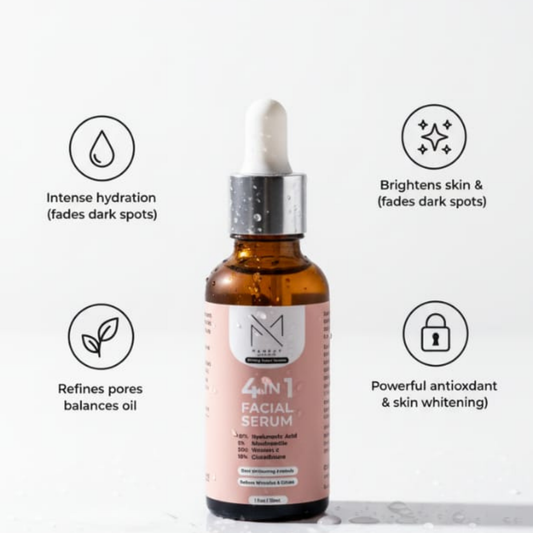 Mamkay London 4-in-1 Facial Serum – Hyaluronic Acid, Niacinamide, Vitamin C & Glutathione